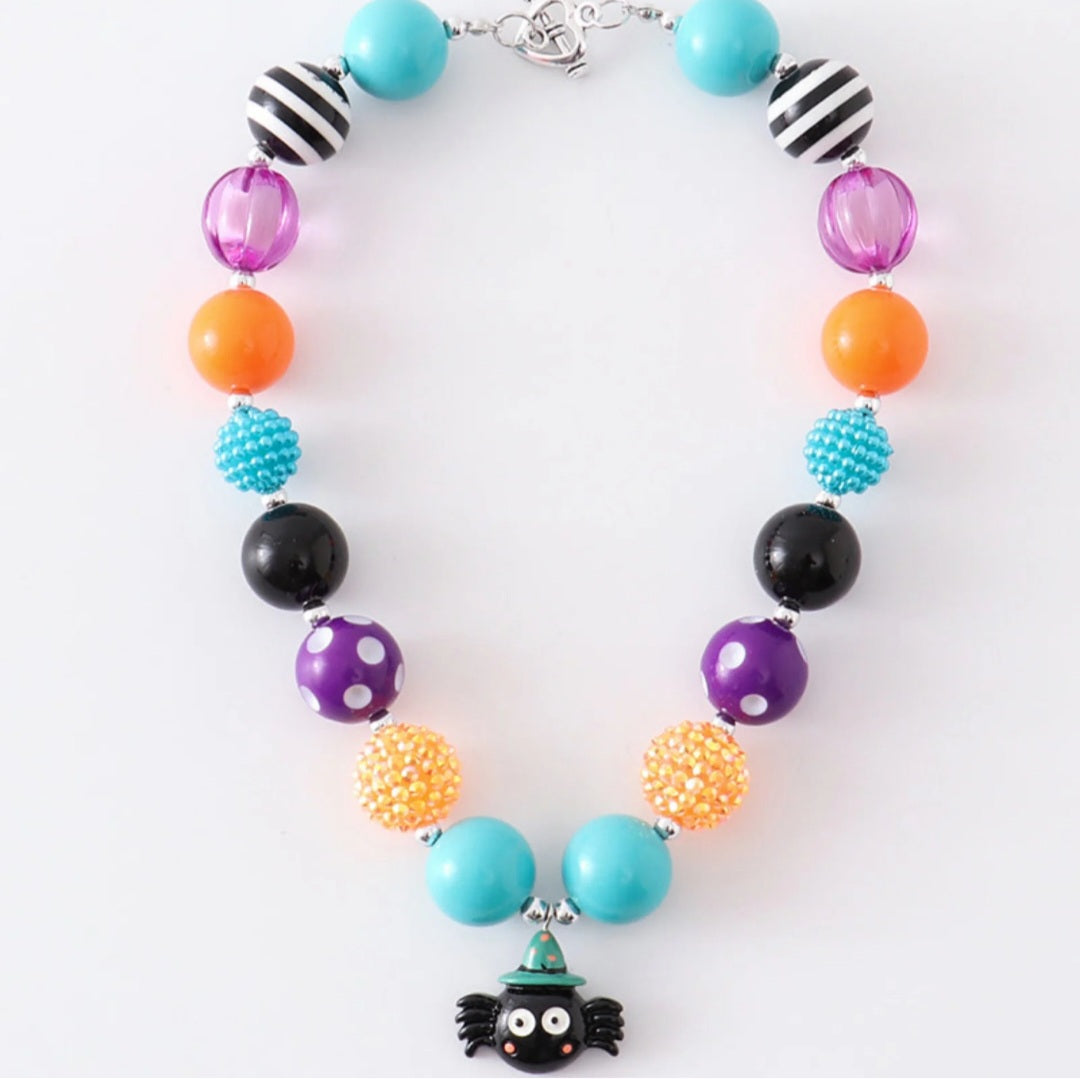 Halloween Bat Bubble Chunky Necklace
