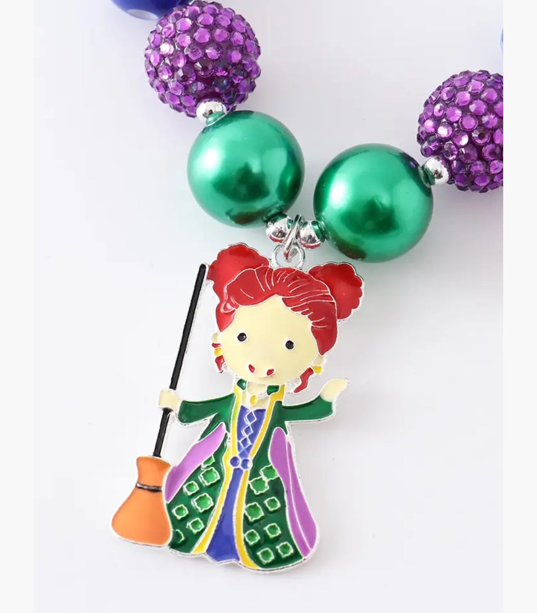 Halloween Witch Bubble Chunky Necklace