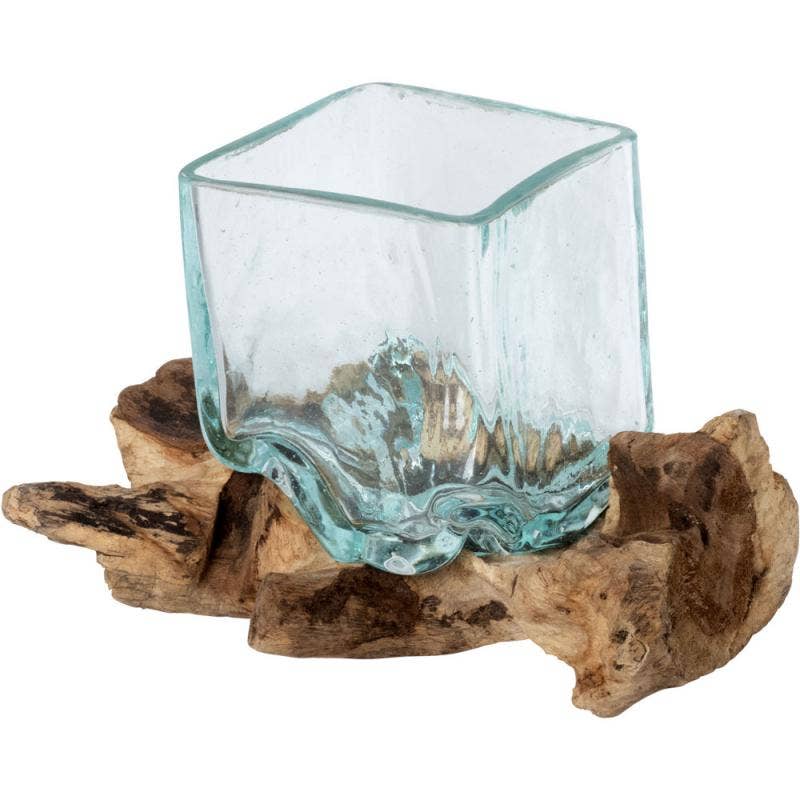 SMALL SQUARE MOLTEN GLASS BOWL