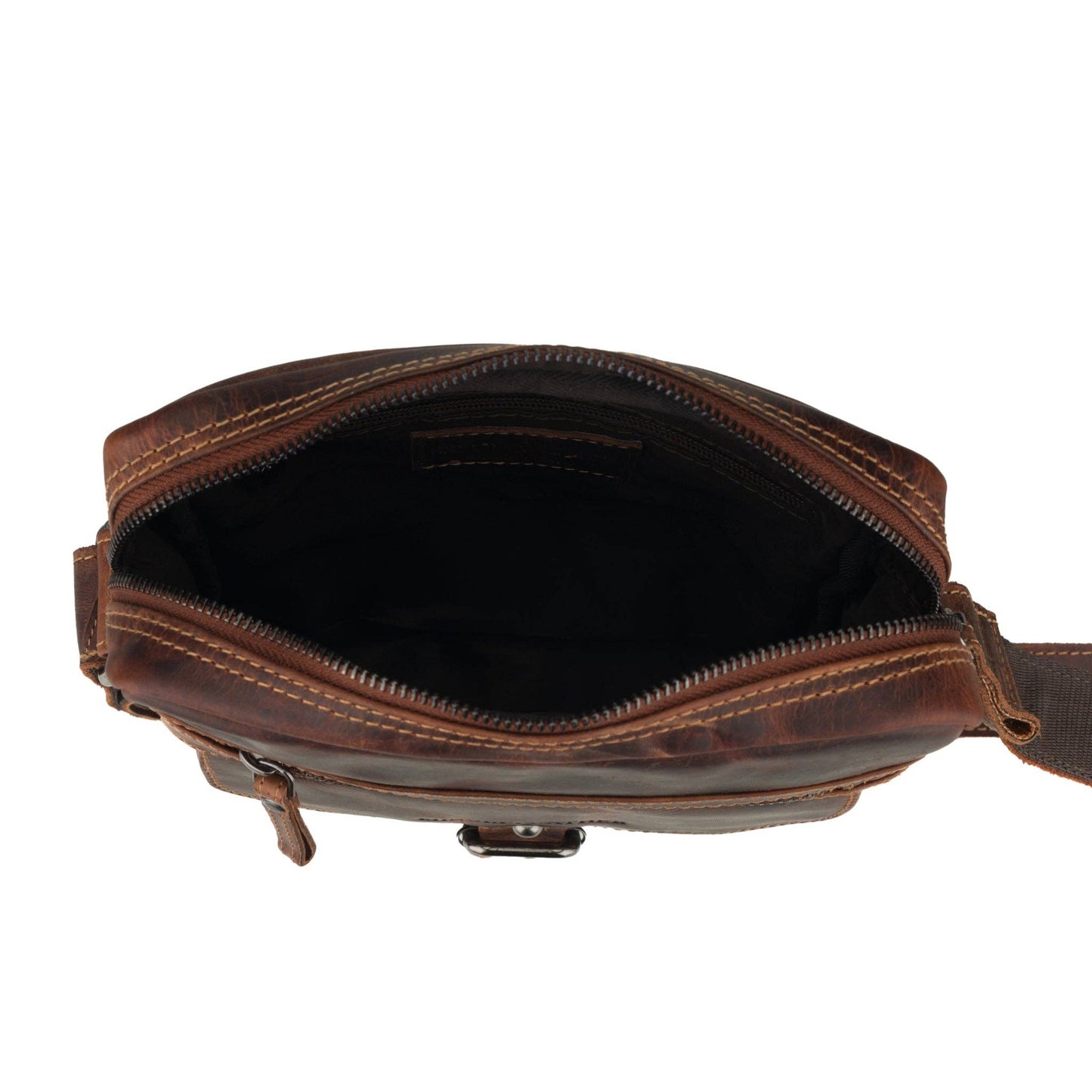 Denver Full-Grain Leather Crossbody Bag – Chestnut