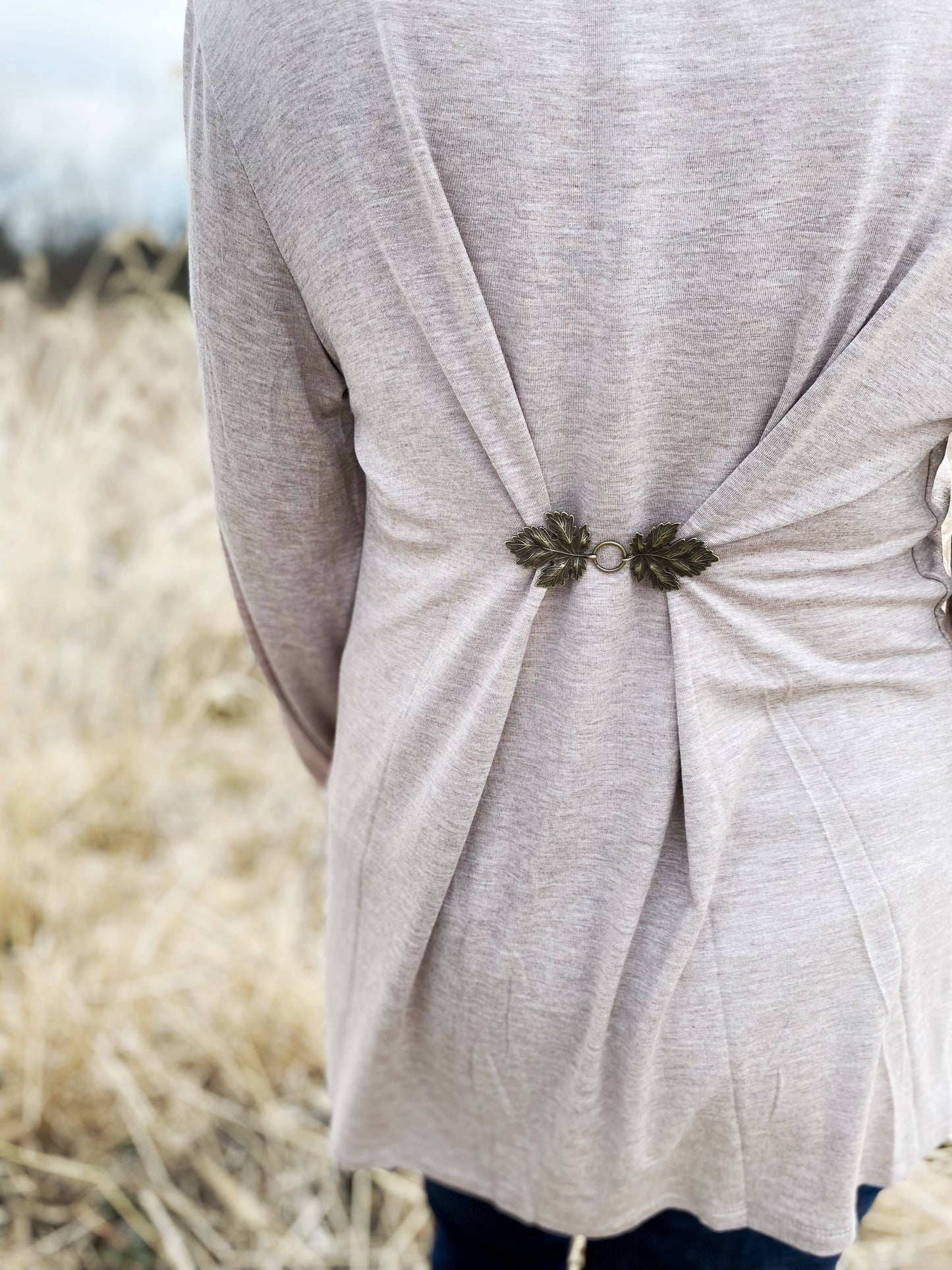 Dress Cinch Clips for Clothes, Metal Leaves Boho Renaissance