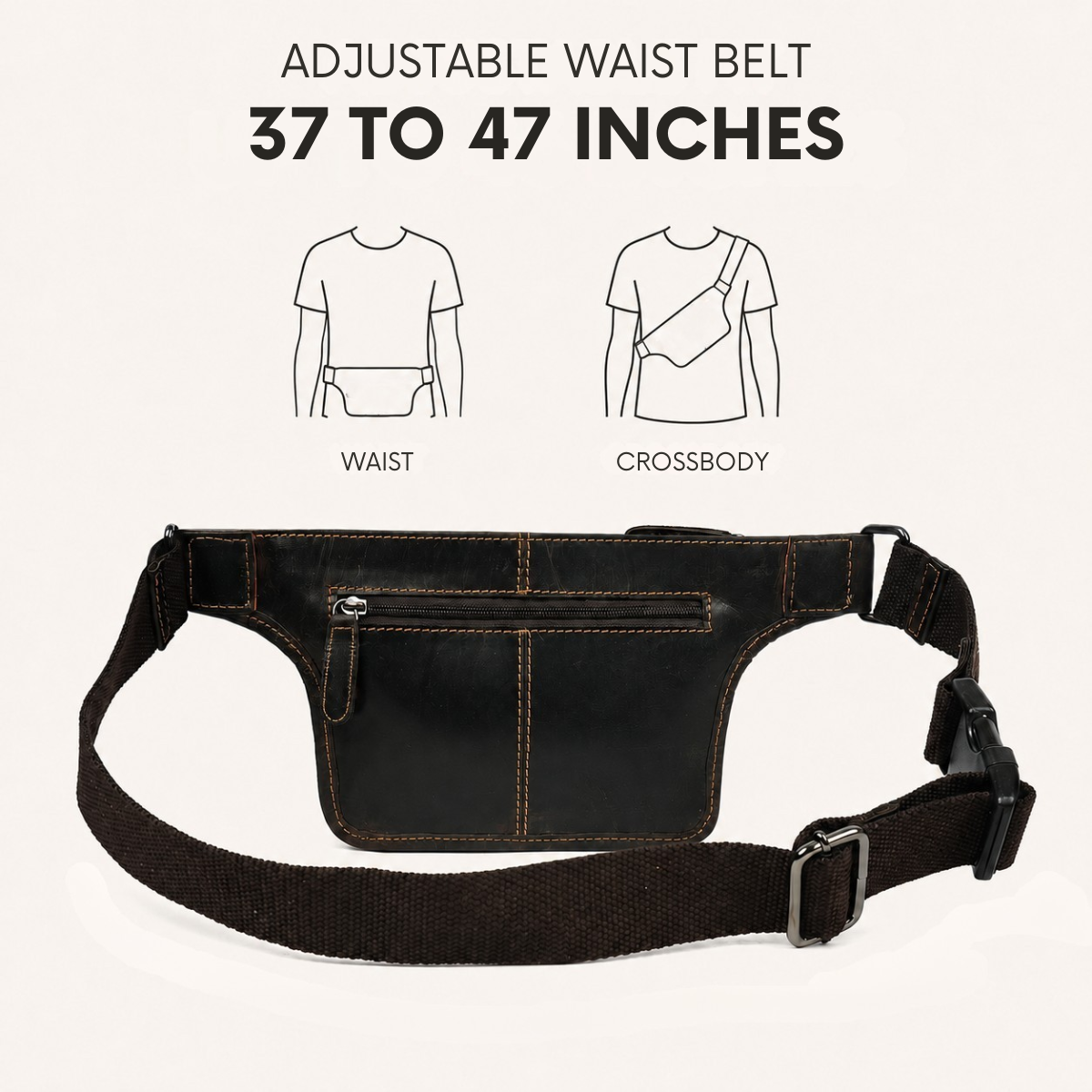 Osaka Leather Belt Bag – Unisex – Brown