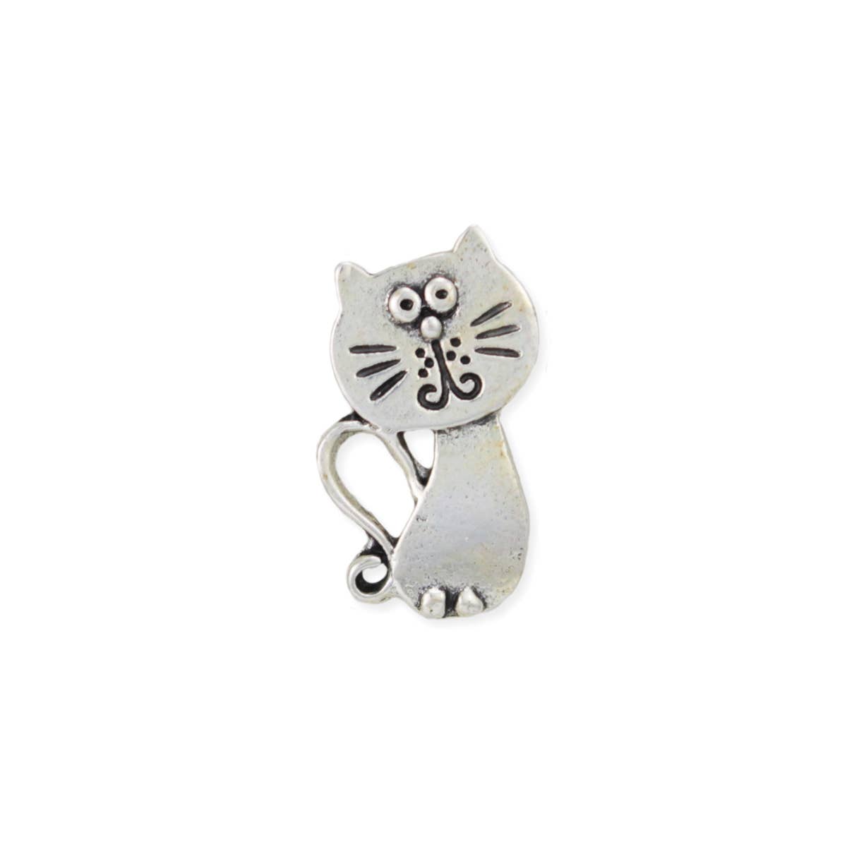 Silly Kitty Silver Cat Post Earrings