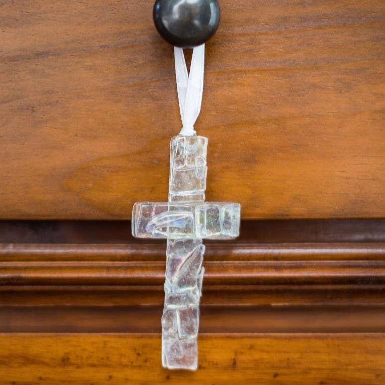 Irish Baby Gift Blessing Card & Mosaic Glass Cross