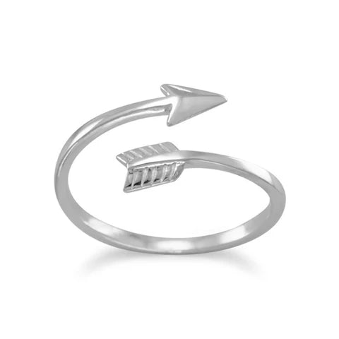 "Aim For Your Dreams" Arrow Wrap Around Ring Size 8