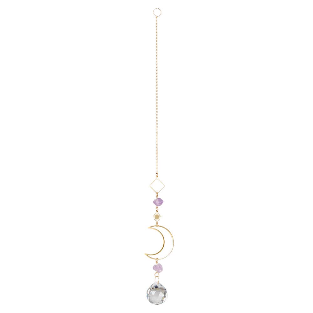 MOON WITH AMETHYST CRYSTAL SUNCATCHER