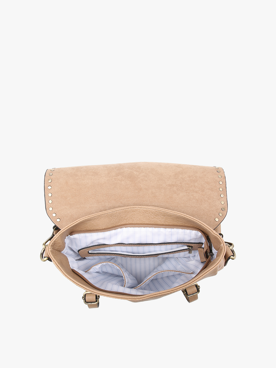 Indigo Backpack w/ Studded Details: Light Teal