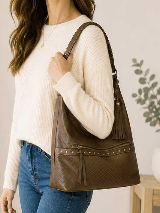Laredo navy blue distressed vegan leather hobo shoulder bag, photo 2 of 2