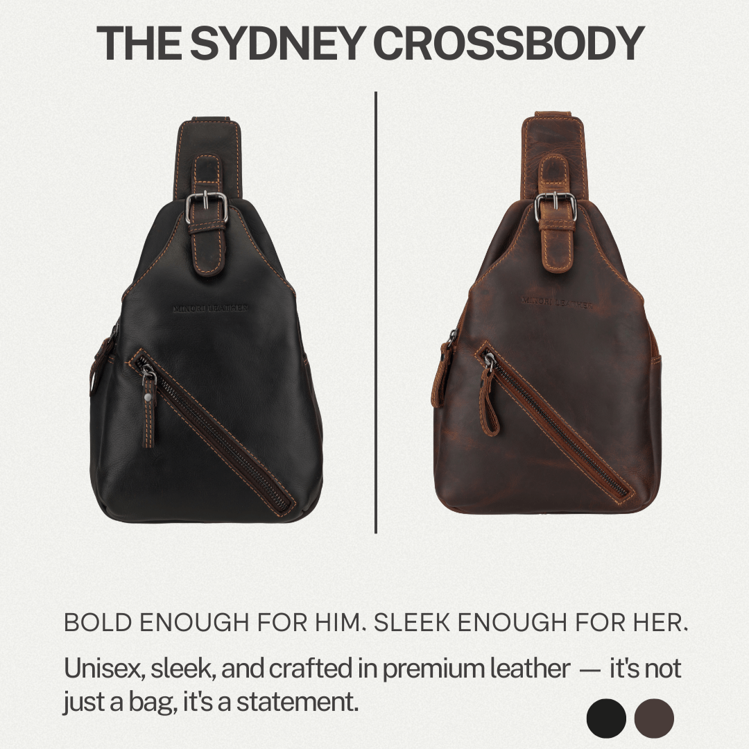 Sydney Leather Crossbody Bag – Unisex – Brown