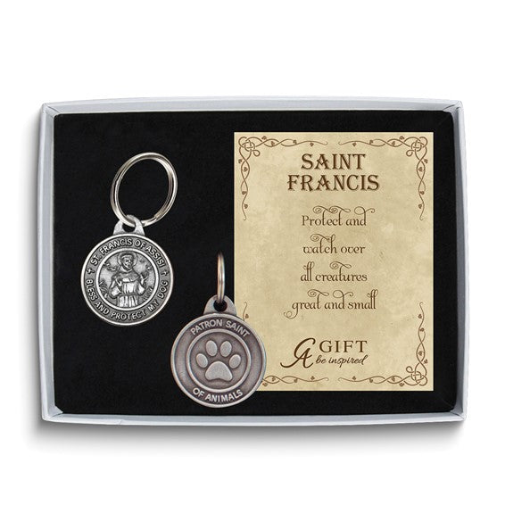 St. Francis Of Assisi Pewter-tone Pet Tag Gift Boxed