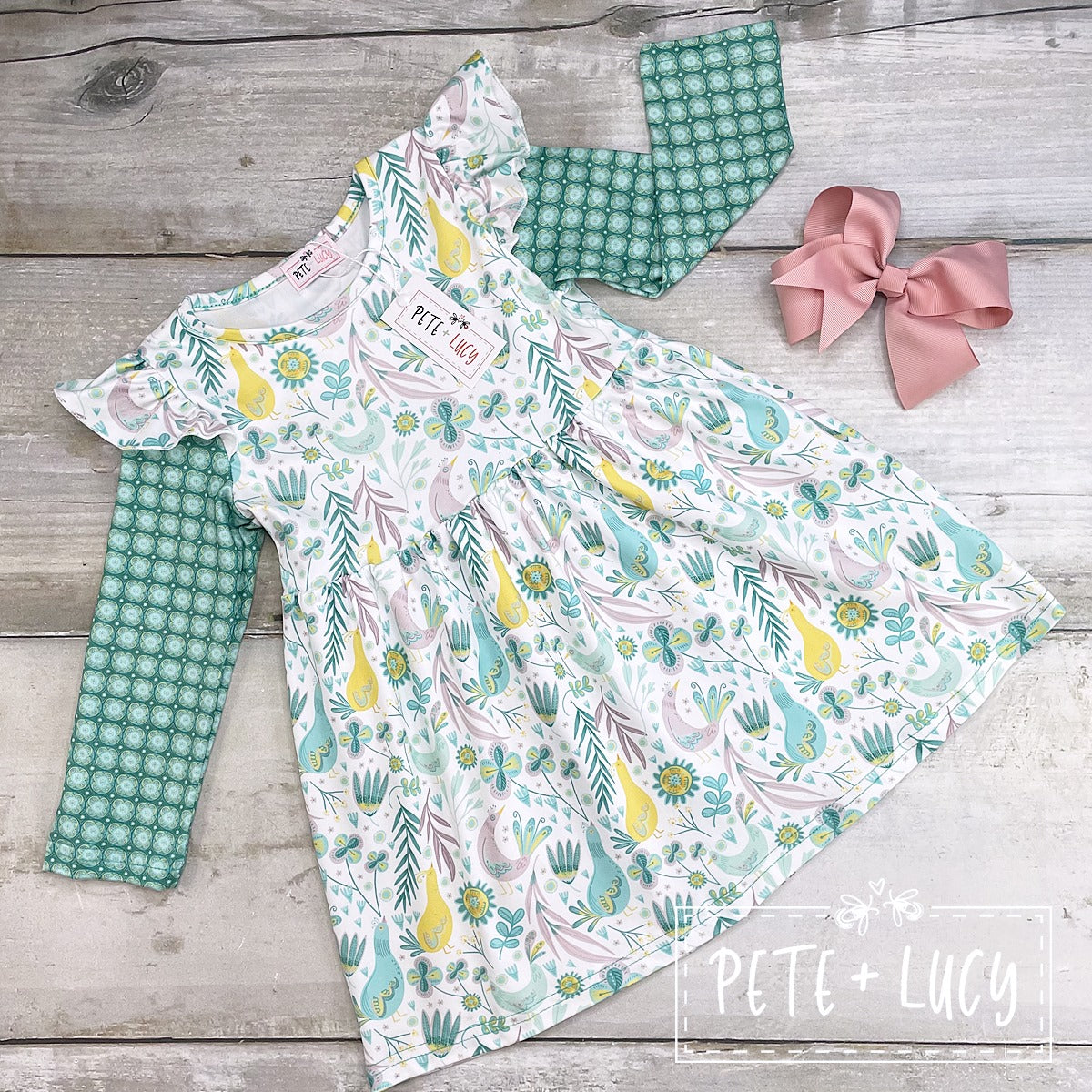Peacock Girls Dress 7/8