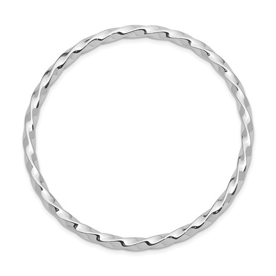 Sterling Silver Polished Twisted Slip On Children's Bangle Bracelet