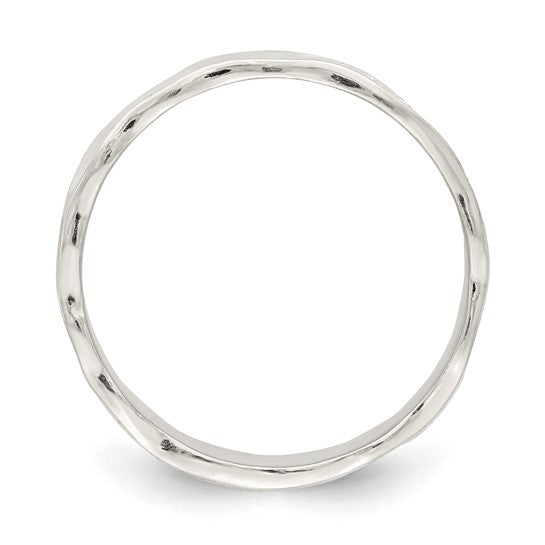 Sterling Silver Enamel, Hammered and Polished Ring