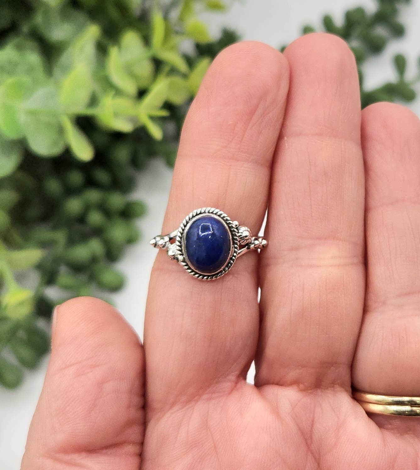 Lapis Lazuli Gemstone Sterling Silver (925) Ring Size 8