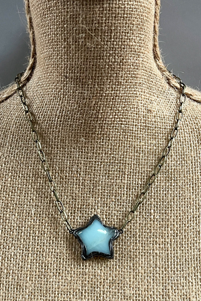Aster Star Pendant Necklace - Amazonite