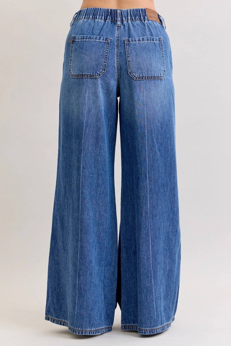 Palazzo Featherweight Rigid Elastic Waist - Dark