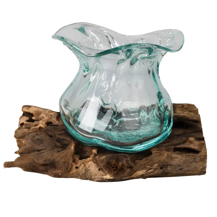 Molten Glass Vase 7" X 5"