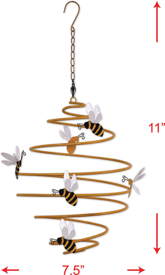 Beehive-shaped hanging garden wind spinner, 11 inches, by Sunset Vista Designs