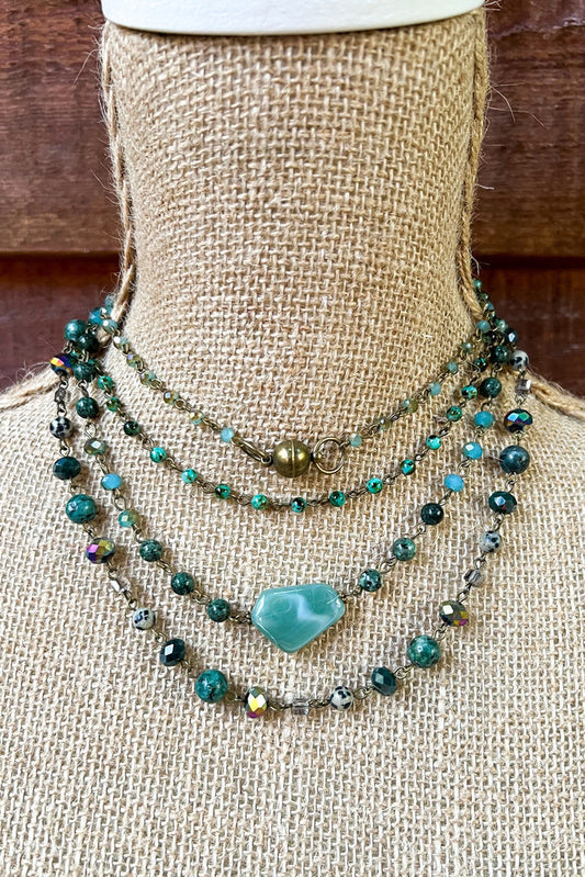 Camden Convertible Beaded Necklace - African Turquoise, photo 2 of 3