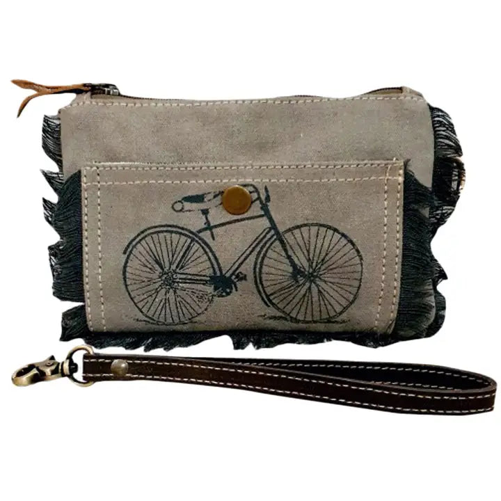 Canvas Wristlet with Bike