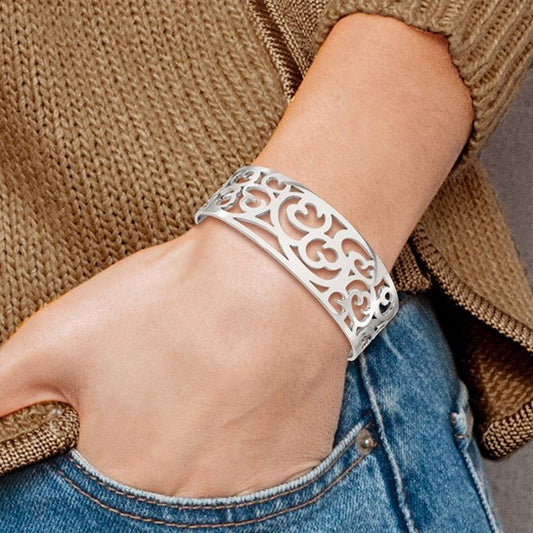 Chisel Stainless Steel Polished Fancy Cuff Bracelet, photo 2 of 2