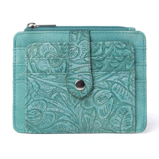 Driftwood Cove Embossed Leather RFID Card Holder, photo 2 of 13