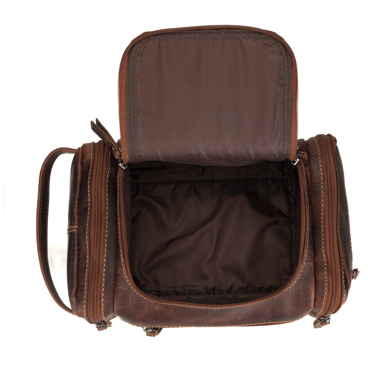 Premium Leather Toiletry Bag, Dopp Kit for Men – Winston – Chestnut
