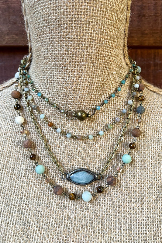 Emory Convertible Beaded Necklace - Amazonite, photo 2 of 2