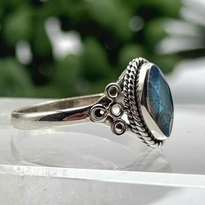 Labradorite 925/Sterling Silver Ring sz 9