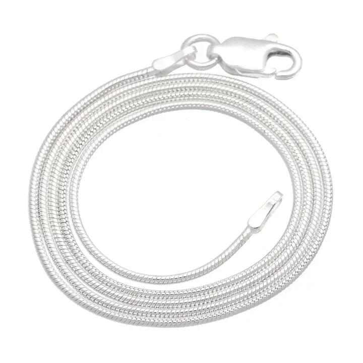 1mm Nickel Free Sterling Silver Italian Snake Chain Necklace 20"