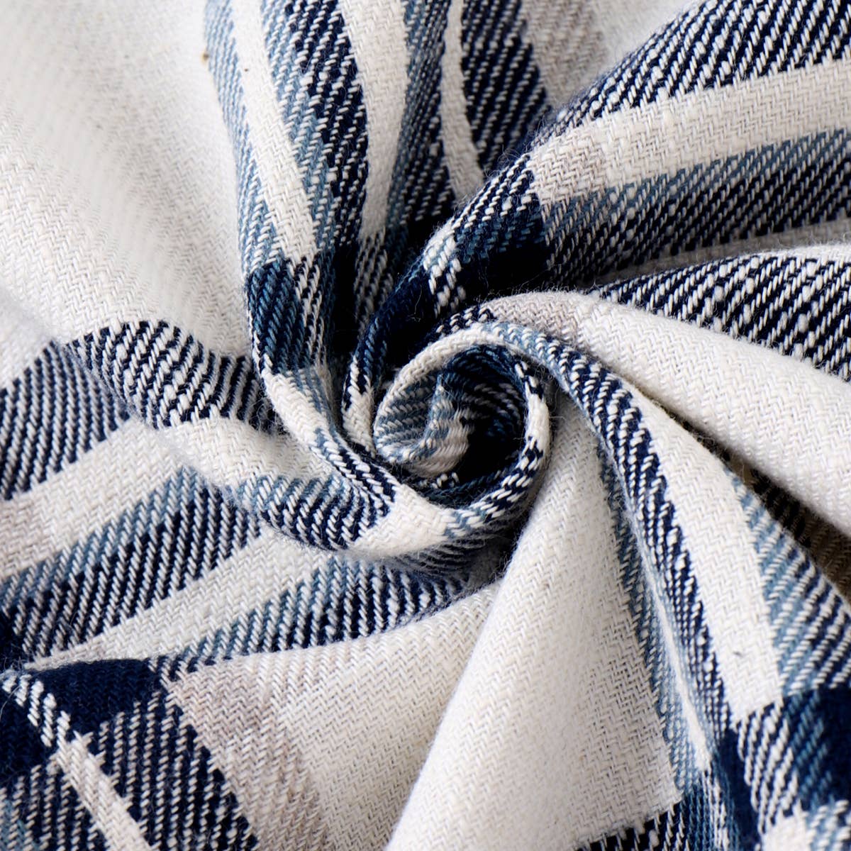 2pcs Baby Boy Patch Pocket Long-sleeve Plaid Shirt and Jeans: Blue / 12-18M