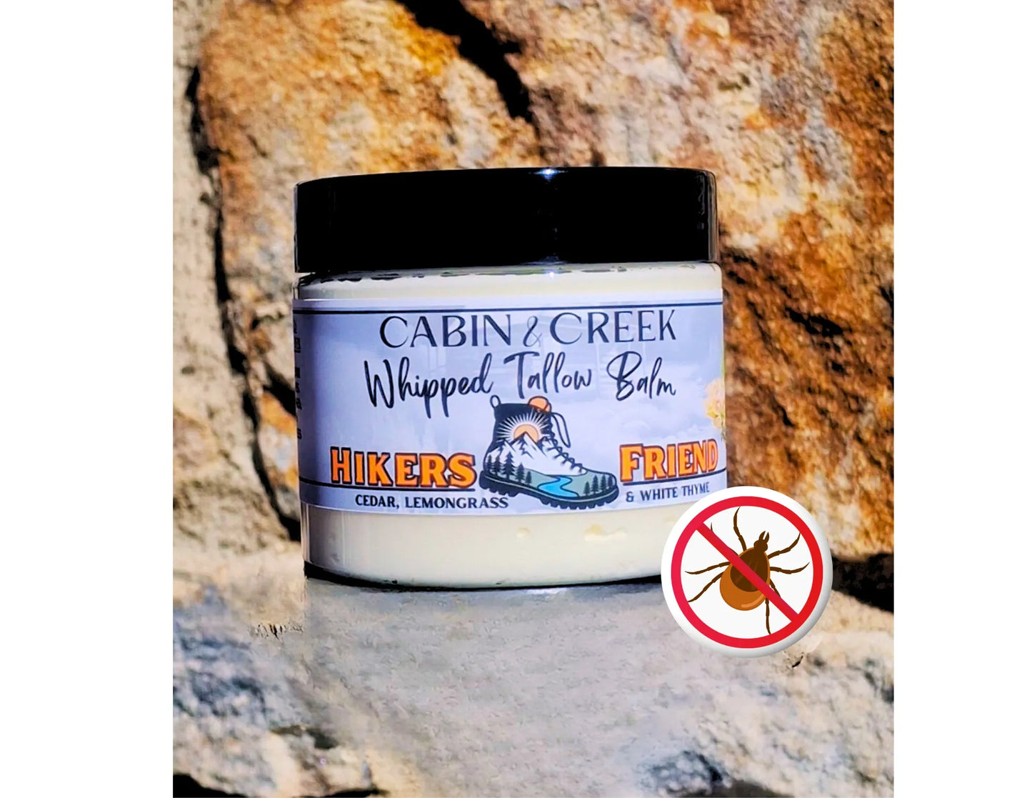 Hikers Friend whipped tallow balm 6 oz jar by Cabin & Creek