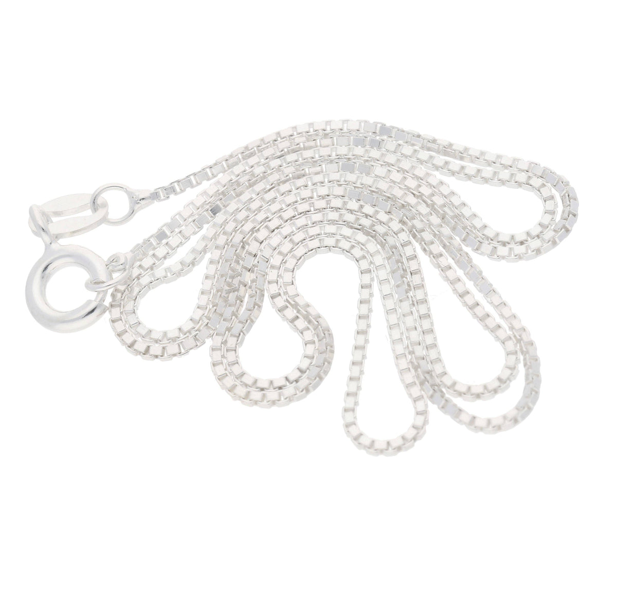 Italian Sterling Silver Box Link Chain Necklace - 18" (1mm), photo 5 of 5