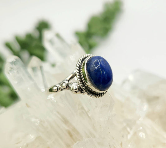 Lapis Lazuli Sterling Silver Ring - Size 8, photo 2 of 7