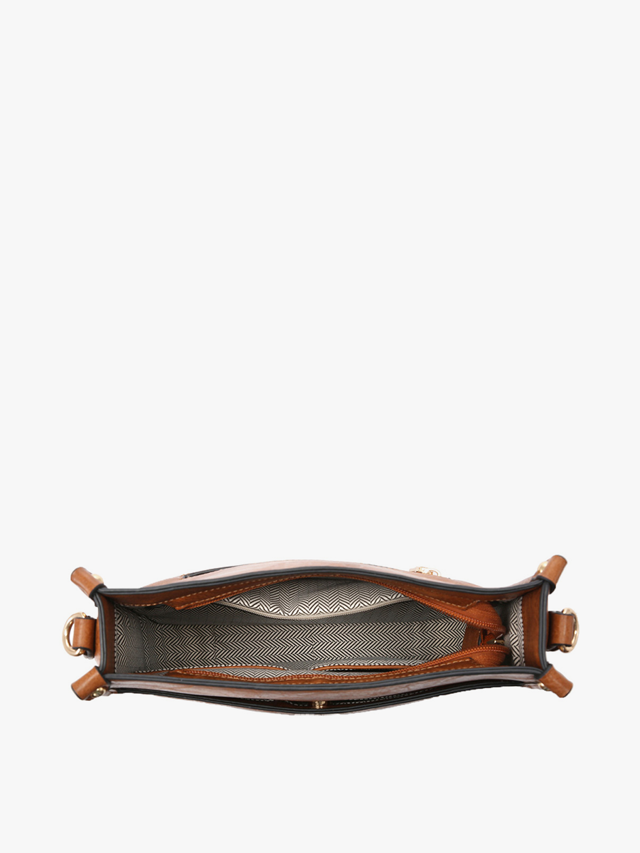 Navy vegan leather crossbody bag with removable guitar strap, photo 4 of 4