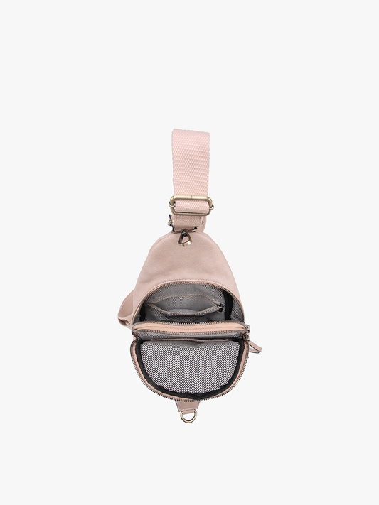 Nikki Dual-Compartment Crossbody Sling Bag - Black, vegan leather, photo 2 of 4