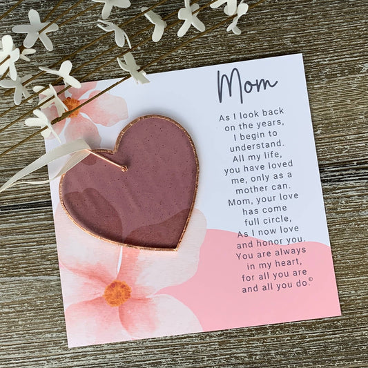 Mom, Now That I'm Older Stained Glass Heart Ornament, rose mauve, photo 2 of 4