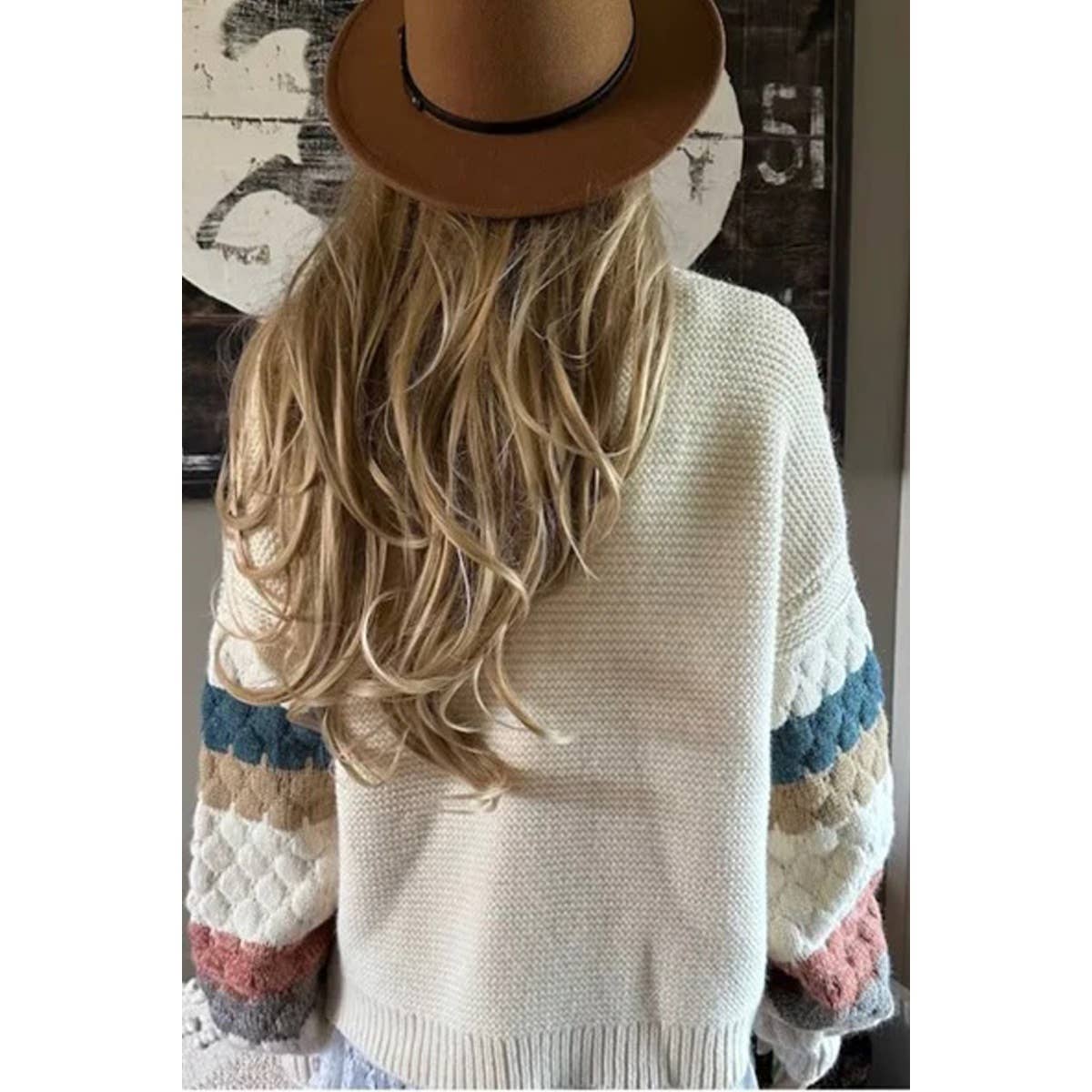 Open Front Crochet-Sleeve Striped Cardigan, photo 5 of 5