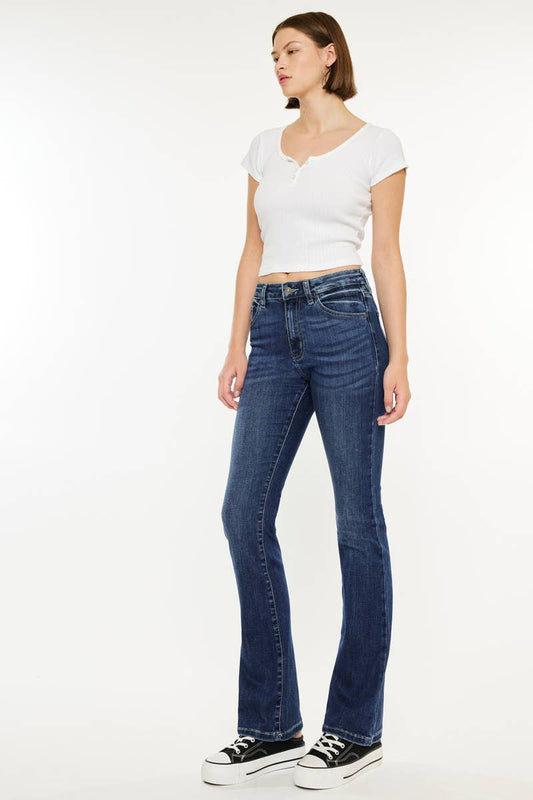 Kan Can High Rise Skinny Bootcut Jeans - Medium Wash, photo 2 of 8