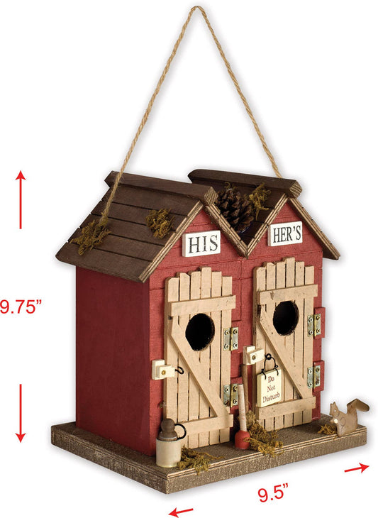 His & Hers Outhouse Decorative Birdhouse, photo 2 of 2
