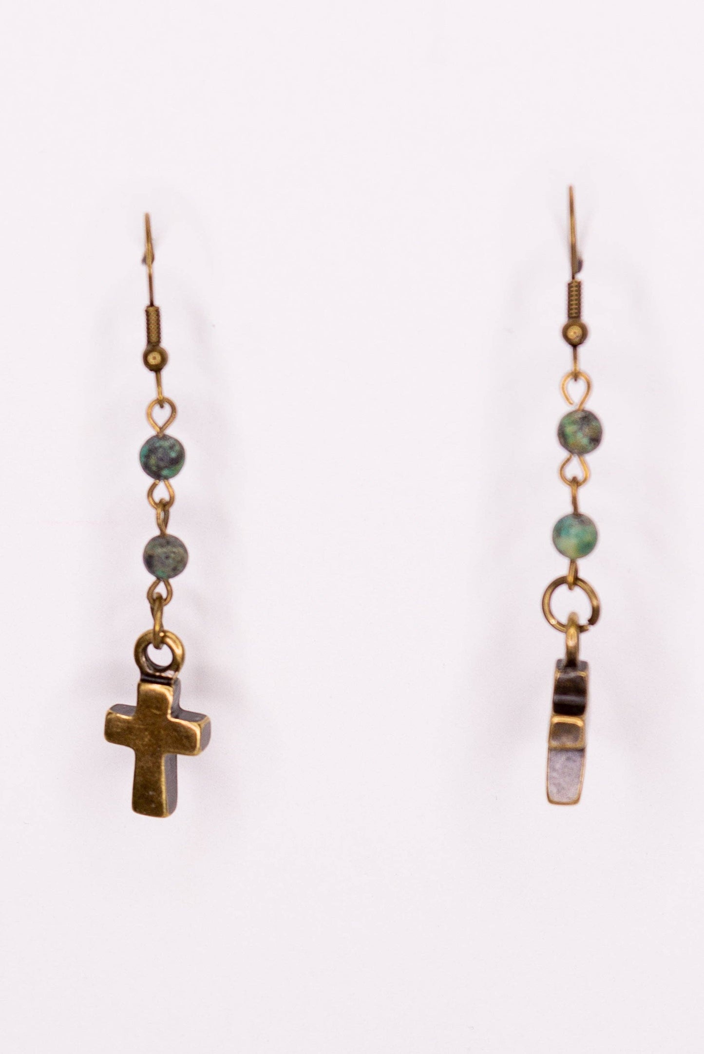 Phoebe Beaded Fishhook Earrings - African Turquoise, photo 3 of 3
