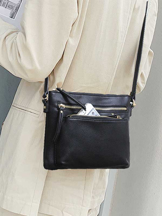 Sally Pebbled Vegan Leather Crossbody - Dusty Blue, photo 2 of 2