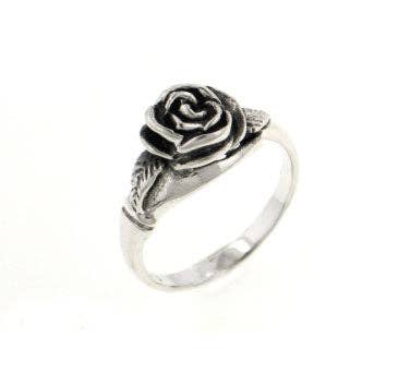Sterling Silver 3D Rose Flower Ring - Size 4, photo 2 of 5
