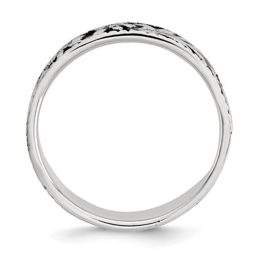 Sterling Silver Antiqued Floral Ring - Size 8, photo 2 of 2