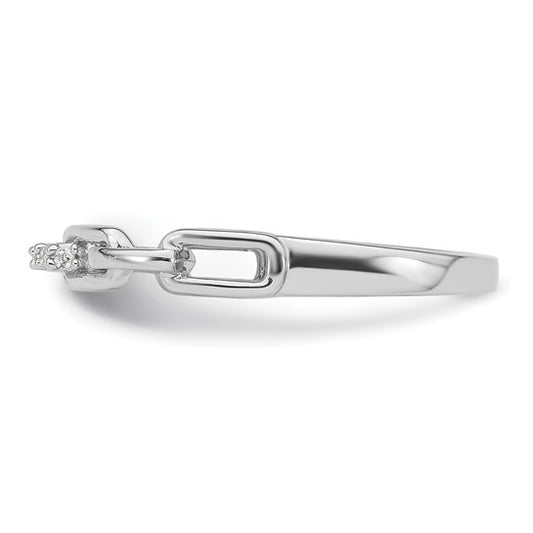 Sterling Silver CZ Link Ring - Size 6, photo 2 of 2