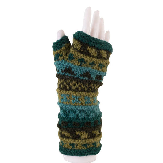 Striped Fingerless Gloves - Red Striped, photo 2 of 2