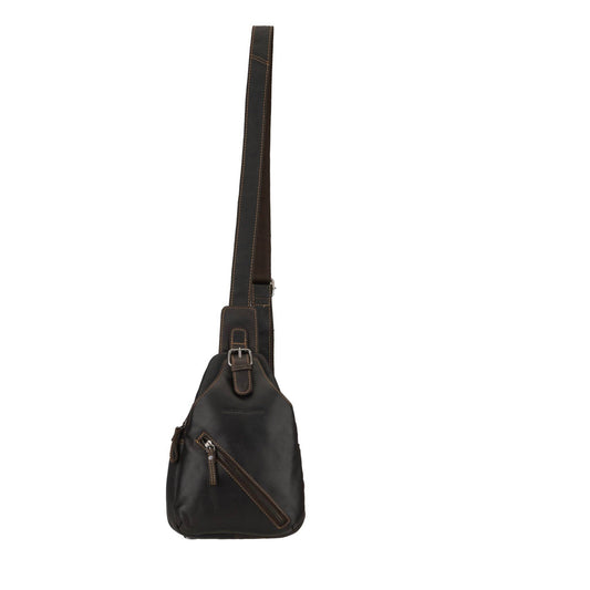 Sydney Full-Grain Leather Crossbody Sling Bag - Brown, photo 2 of 11