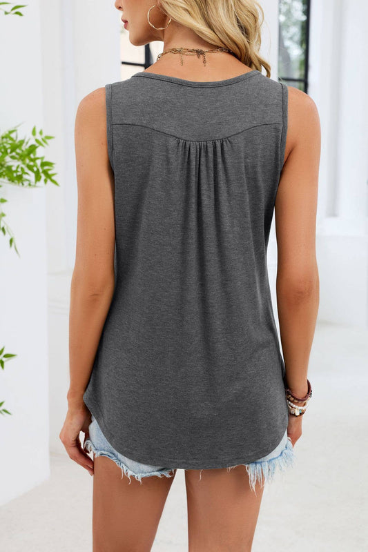 V-Neck Eyelet Knit Short Sleeve Top - White, photo 2 of 3
