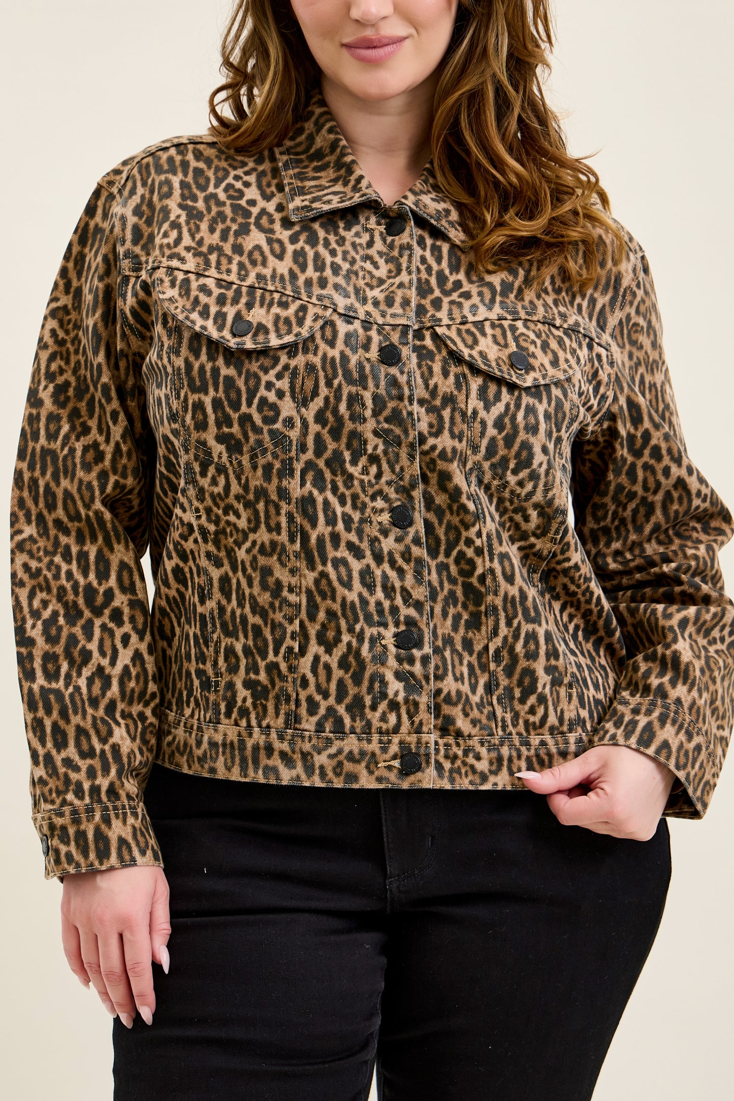 Judy Blue Rigid Magic CICLY Leopard Jacket - Plus Size