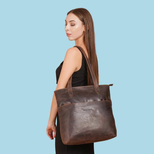 Rowan Leather Tote Bag – Women – Brown